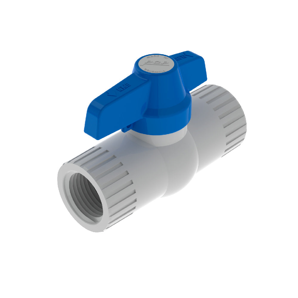 PCP VÁLVULA DE BOLA EN PVC ½” ROSCA AZUL X UND