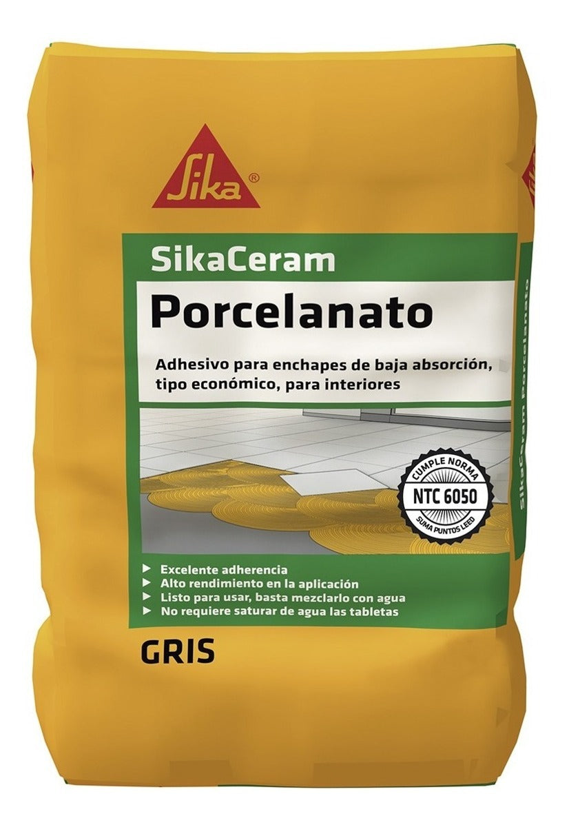 SIKACERAM - Porcelanato interiores GRIS 25KG UND