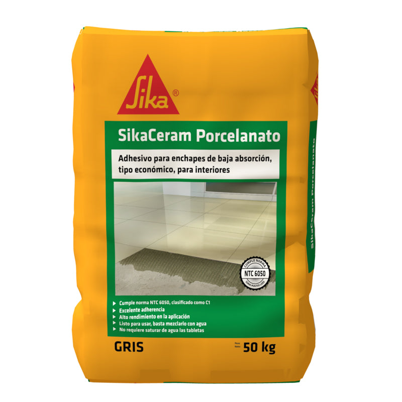 SIKACERAM - Porcelanato interiores GRIS 50KG UND