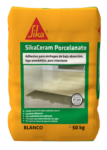 SIKACERAM - Porcelanato interiores BLANCO 50KG UND