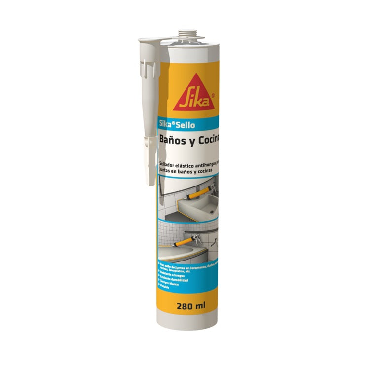 SIKA SELLO BAÑOS y COCINAS BLANCO P x 6 280CC 6 UND