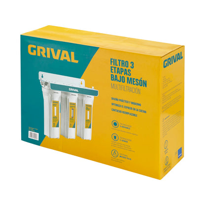 GRIVAL FILTRO AGUA 3 ETAPAS BAJO MESÓN X UND