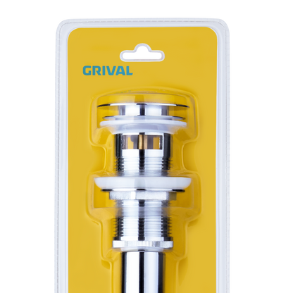 CORONA DESAGÜE PUSH METÁLICO CON REBOSE CROMADO X UND