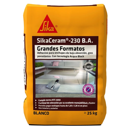 SIKACERAM 230 - B.A. Int y exteriores BLANCO  25KG UND