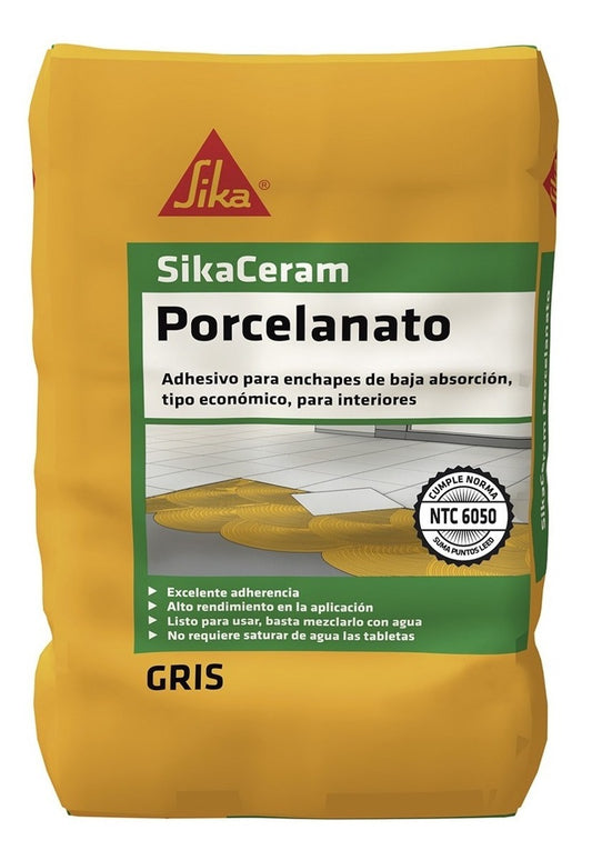 SIKACERAM - Porcelanato interiores GRIS  25KG  UND