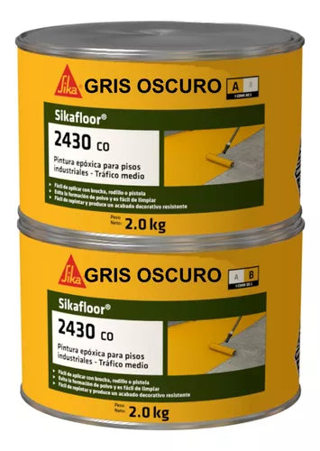 SIKAFLOOR 2430 - CO GRIS OSCURO  4KG  UND