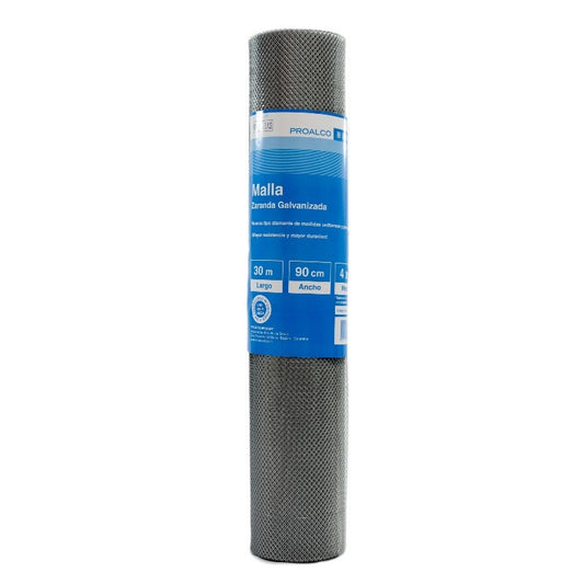 MALLA ZARANDA HUECO 5X5 0.9 MTS ALTO X 30 MTS PROALCO