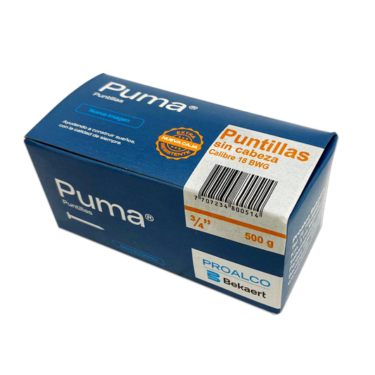 PUNTILLA PUMA® SIN CABEZA 3/4"x 25 KG. 500 GR CAJA X50