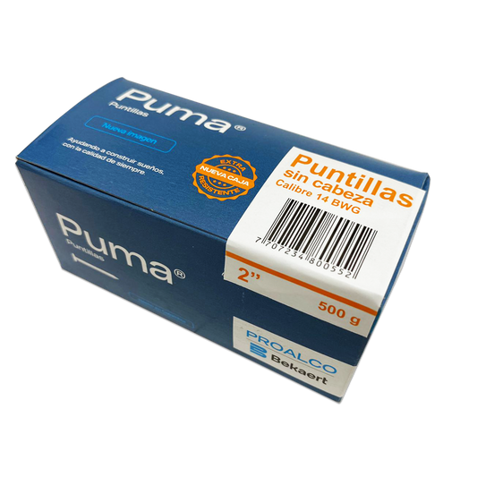 PUNTILLA PUMA® SIN CABEZA 2"x 25 KG. 500 GR CAJA X50