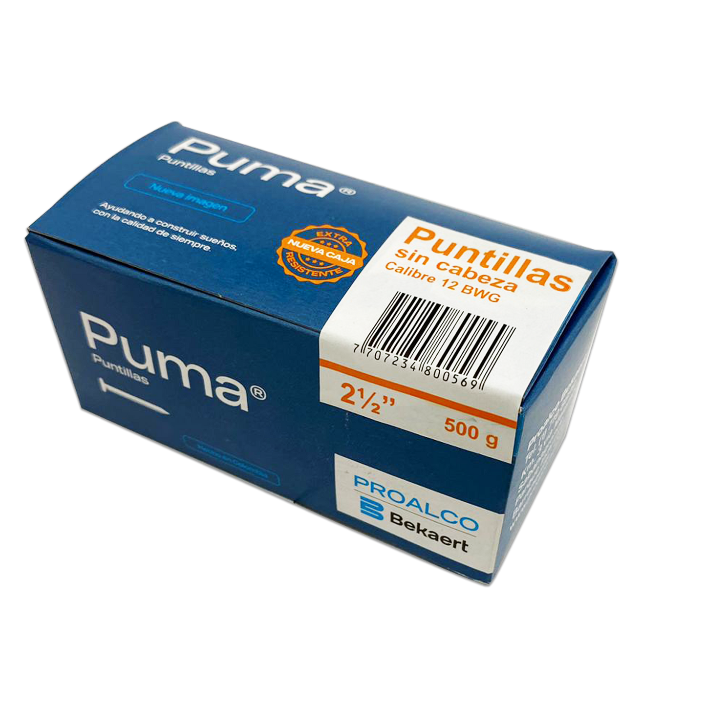 PUNTILLA PUMA® SIN CABEZA 2 1/2"x 25 KG. 500 GR CAJA X50