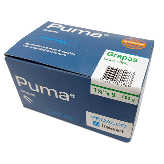 GRAPA PUMA® 11/4"x9x 20KG. CAJETILLA 800 GR